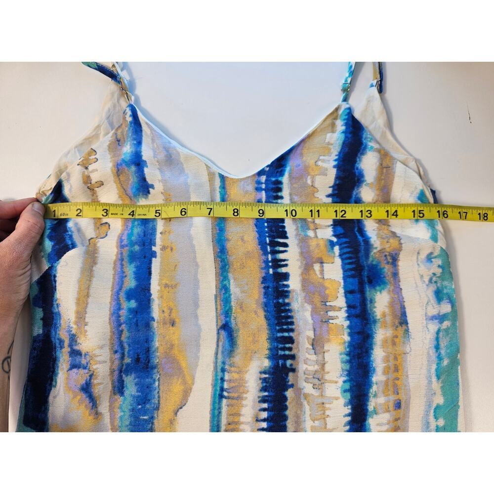 Lulus boho tie die high slit lined tiedye sundress EUC XS Ombre blue white - Picture 10 of 10